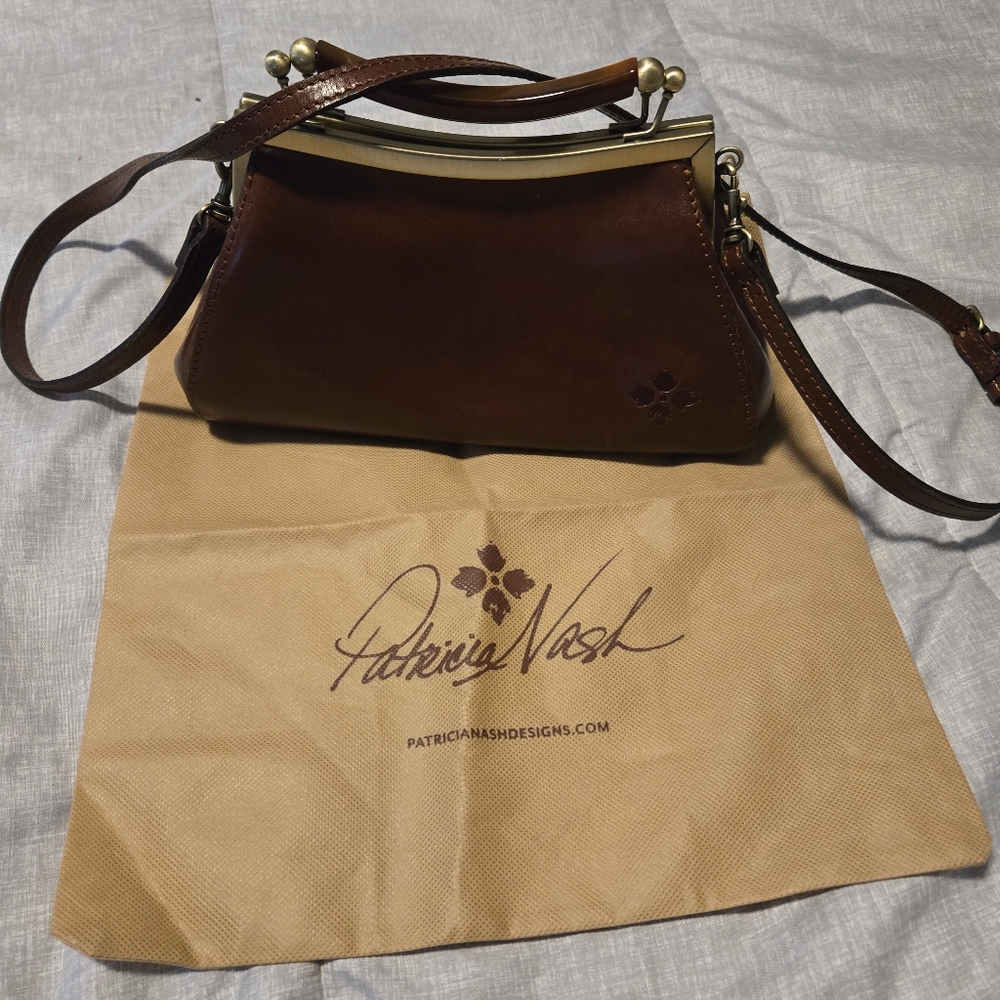 Patricia Nash legant Brown Leather Handbag - Picture 10 of 13
